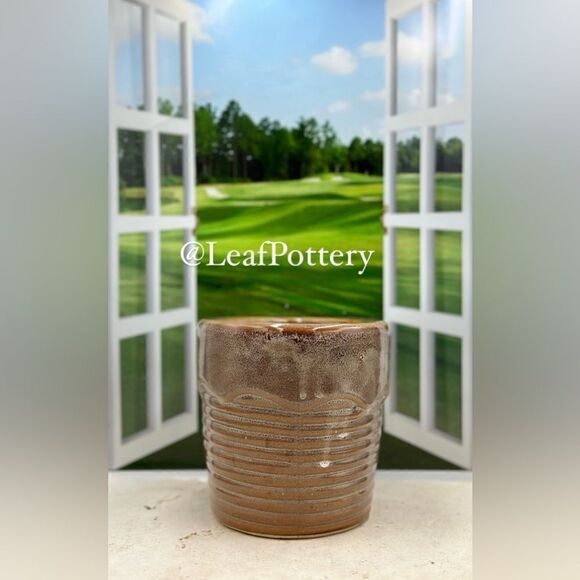 Butternut IceCream Brown Ceramic Planter Pot with drainage hole - Picture 7 of 11